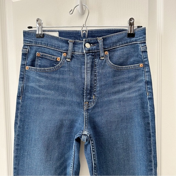 GAP High Rise Cigarette Jeans Slim Straight Leg Dark Indigo Blue Denim Size 26 - Picture 7 of 16